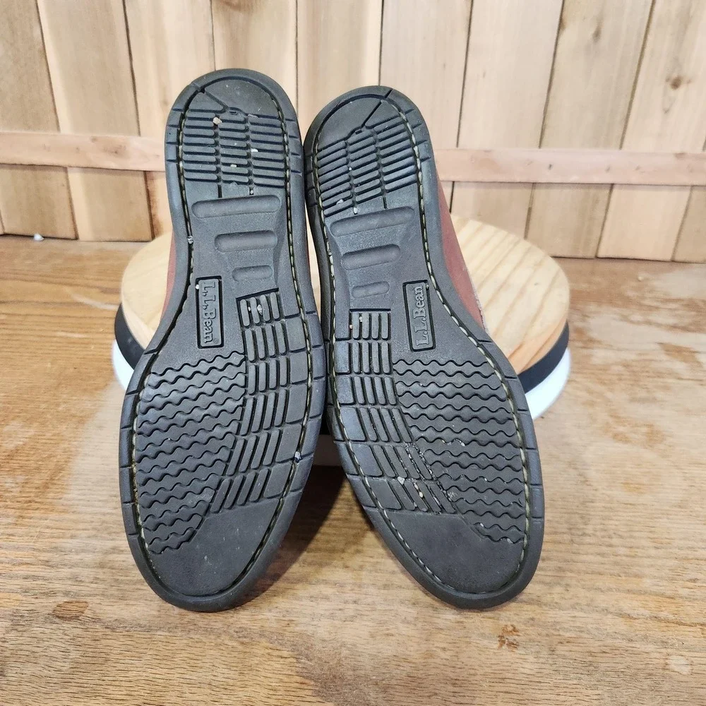L.L.Bean Blucher Moc Shoes Mens 9 M Brown Leather Boat Casual Non Slip Comfort
